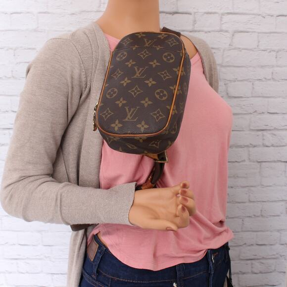 Louis Vuitton Pochette Gange Monogram Bumbag Belt Waist Crossbody Pouch A4233 - Picture 3 of 10